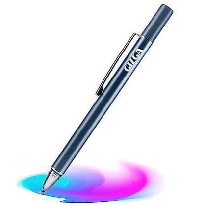 Gizga Essentials Capacitive Stylus Digital Smart Pen for Android and iOS Touchscreen Devices, Lightweight Aluminium Alloy Body, High Precision Disc Tip | Metallic Grey