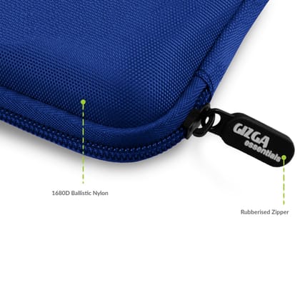 Gizga Essentials Hard Drive Case Shell, 6.35cm/2.5-inch, Portable Storage Organizer Bag for Earphone USB Cable Power Bank Mobile Charger Digital Gadget Hard Disk, Water Resistance Material, Blue