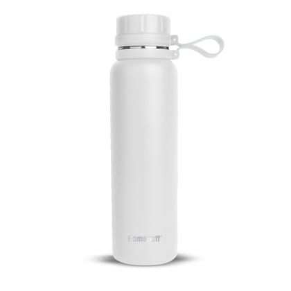Home Puff Wave Thermosteel Insulated Bottle, Stainless Steel, Leak Proof, Easy Carry, 8+Hrs Hot/20+Hrs Cold Thermo Flask, Sports Bottle for Gym, Outdoor Travel Bottle, 850Ml, White, 1 Year Warranty