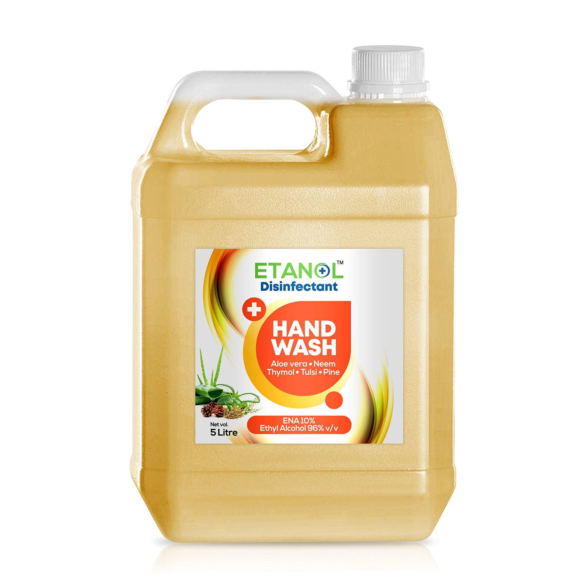 Etanol Hand Wash Refill Economical Pack (5 Litre) | First Time A Germ Protection Hand Wash with Ethyl Alcohol with Extract of 5 Types of Tulsi