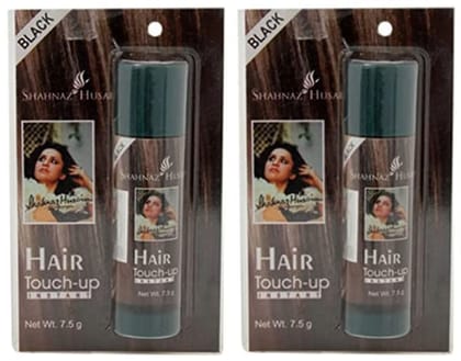 Shahnaz Hair Touch-up PLUS (Instant) - Improved Formula 0.26 oz. / 7.5 gE (BLACK, Pack of 2)