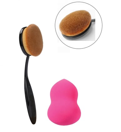 Imported Compact Powder Makeup Brush (With Free Beauty Blender)