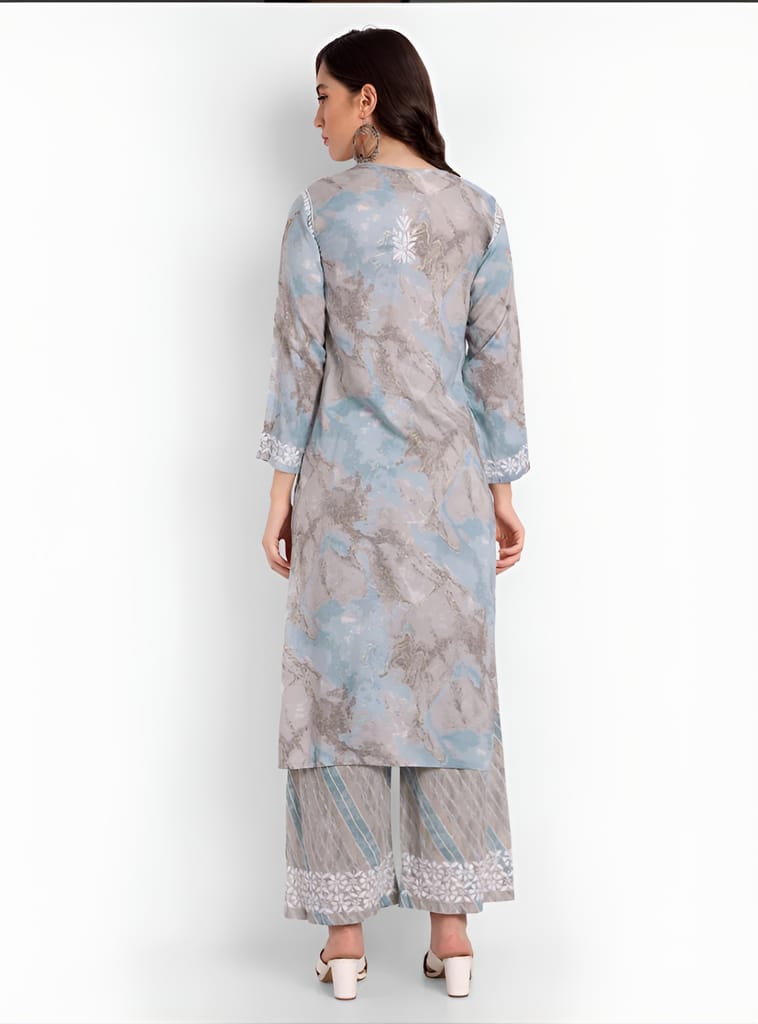 Perfect Blend Chikankari Gasspatti Kurta Set
