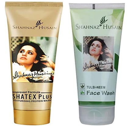 Shahnaz Husain Shatex Plus Texturising Protein Mask - 50GM and Tulsi Neem Face Wash - 50GM