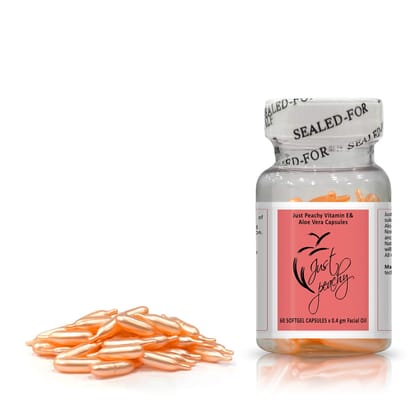 Just Peachy Vitamin E & Aloe-Vera Soft-gel Facial Capsule (60 capsules) (Orange)