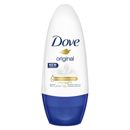 DOVE Women Antiperspirant Deodorant Roll-On for refreshing 48-hour protection, Original, alcohol free, 50ml