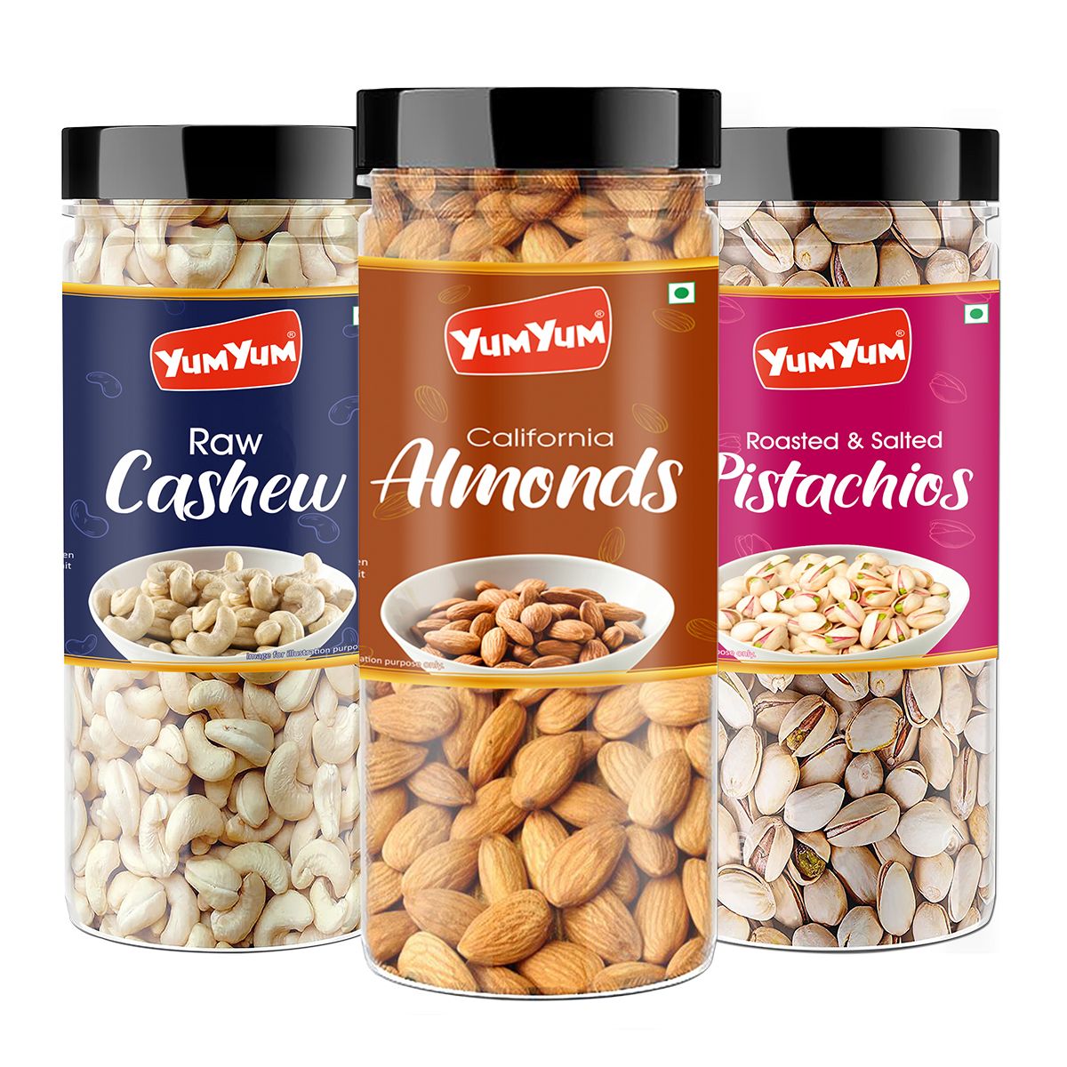 Yum Yum Almonds, Cashews, Pistachios 450g (3 x 150g)