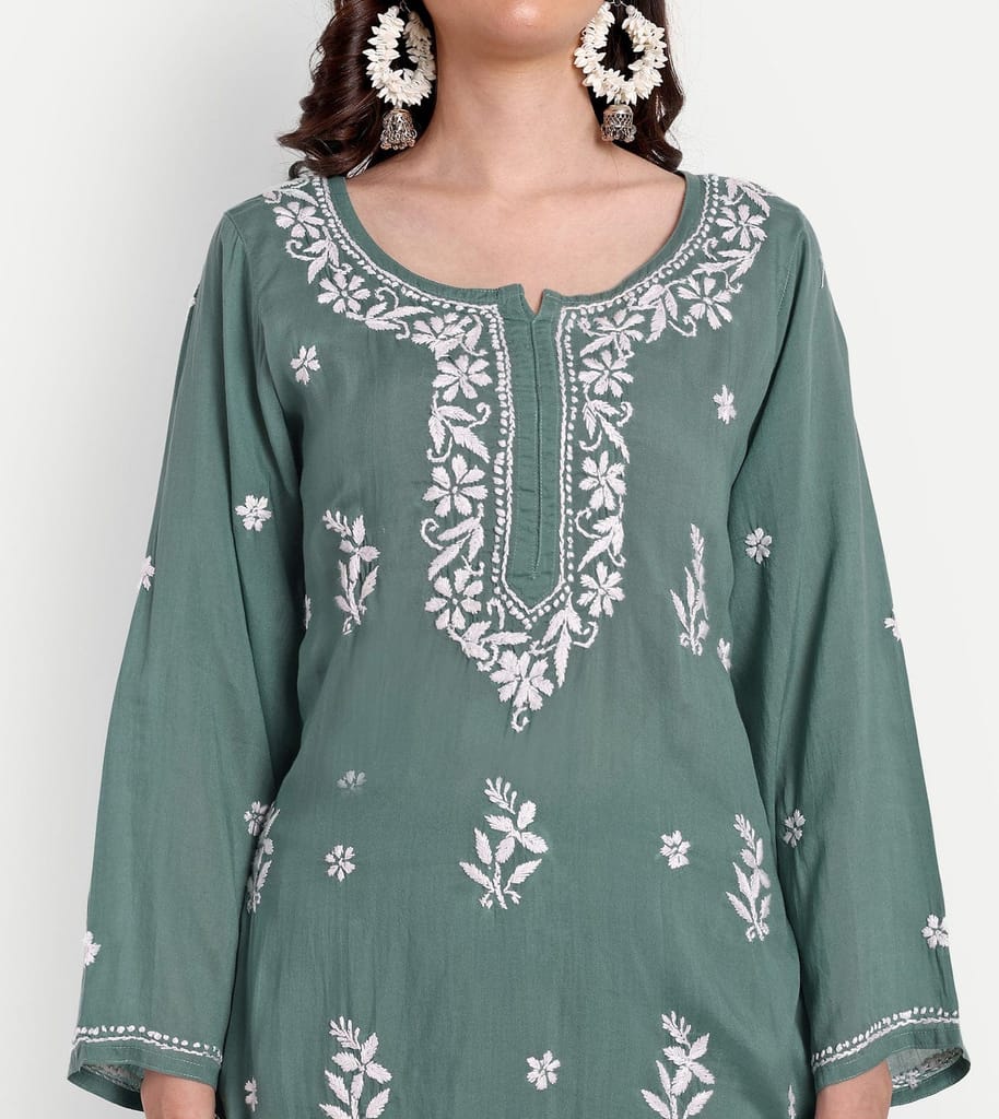 Chikankari Hand Embroidered Kurta Palazzo Set