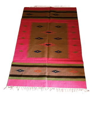 Jodhpur Rug's Handmade Cotton Soft Multi-Purpose Floor Rug, for Bedroom Living Room Kitchen Bedside Runner 4x6 Feet Multicolour