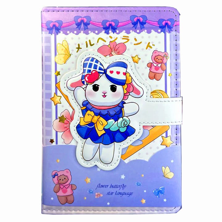 TECHNOCHITRA® Cute Bunny Printed Fluffy Diary with Magnetic lock