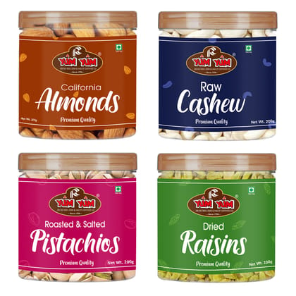 Yum Yum Almonds, Cashews, Pistachios & Raisins 800g (4 x 200g)
