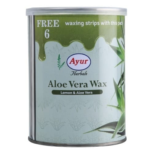 Ayur Aloe Vera Wax 600Gm (Free Pack Of 6 Waxing Strips)