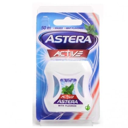 Astera Active Mint Fluoride Waxed Dental Floss 50 ml