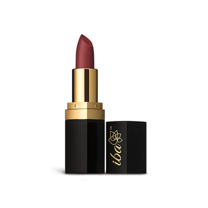 Iba Long Stay Matte Lipstick Shade M01 Deep Mauve, 4g | Intense Colour | Highly Pigmented and Long Lasting Matte Finish | Enriched with Vitamin E | 100% Natural, Vegan & Cruelty Free