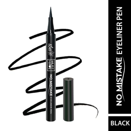 Iba Must Have No Mistake Eyeliner Pen - Deep Black, 1.1ml For Eye Makeup, Ultra Matte Finish, Smudgeproof, Waterproof & Transferproof, 24 Hr Long Stay Formula - Deep Black