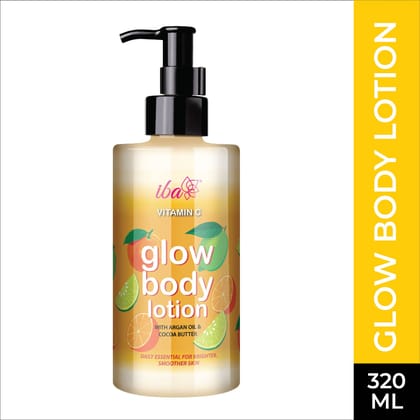 Iba Vitamin C Glow Body Lotion, 320 ml l Hydrating & Smoothening l Non Greasy l All Skin Types l 100% Vegan | Paraben & Mineral Oil Free