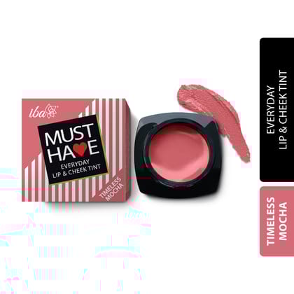 Iba Must Have Everyday Lip & Cheek Tint, Timeless Mocha, 8g | Enriched with Vitamin E and Rosehip Oil | Lips, Eyelids & Cheeks | Matte Finish | 100% Natural, Vegan & Cruelty-Free