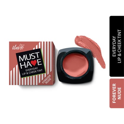 Iba Must Have Everyday Lip & Cheek Tint, Forever Nude, 8g | Enriched with Vitamin E and Rosehip Oil | Lips, Eyelids & Cheeks | Matte Finish | 100% Natural, Vegan & Cruelty-Free