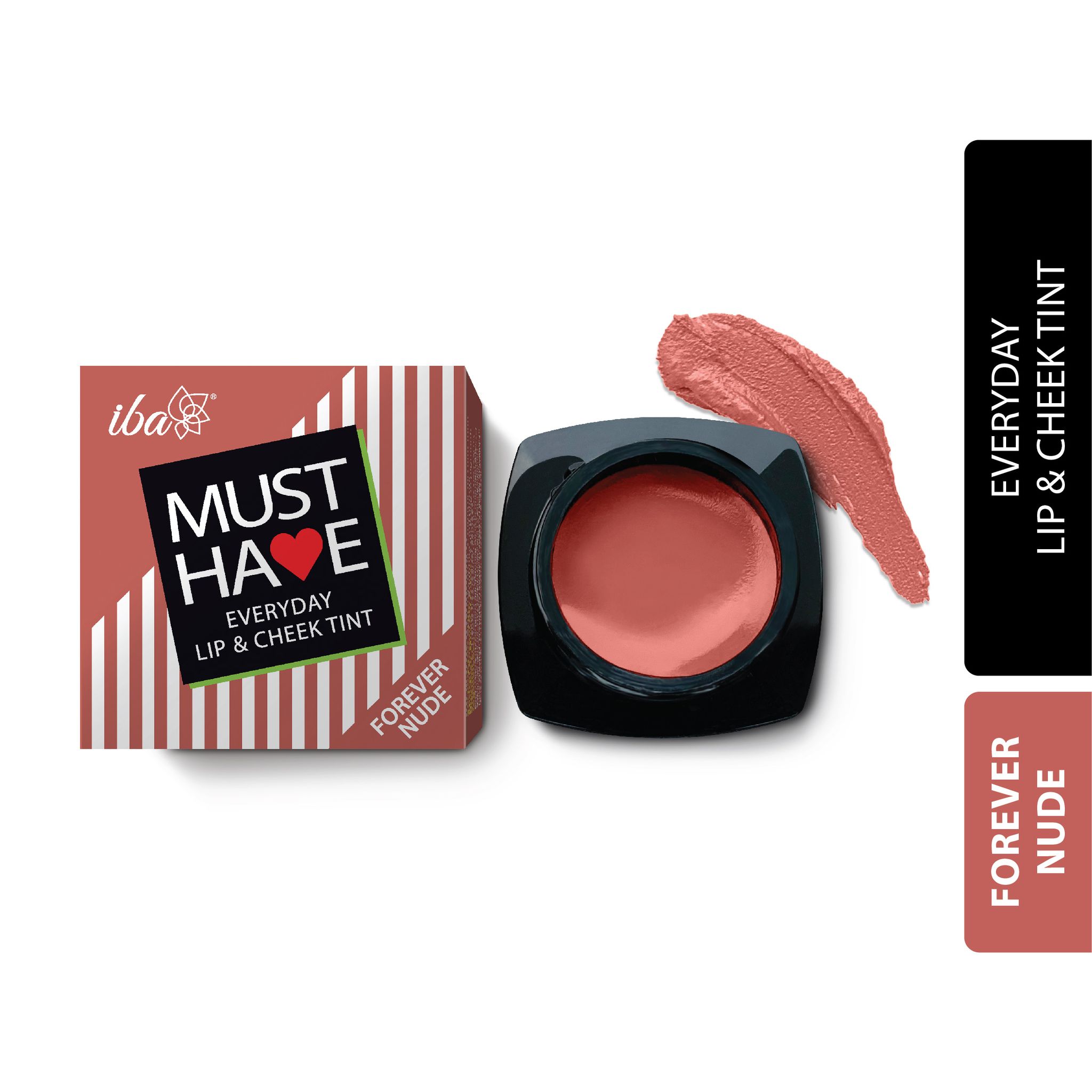 Iba Must Have Everyday Lip & Cheek Tint, Forever Nude, 8g | Enriched with Vitamin E and Rosehip Oil | Lips, Eyelids & Cheeks | Matte Finish | 100% Natural, Vegan & Cruelty-Free