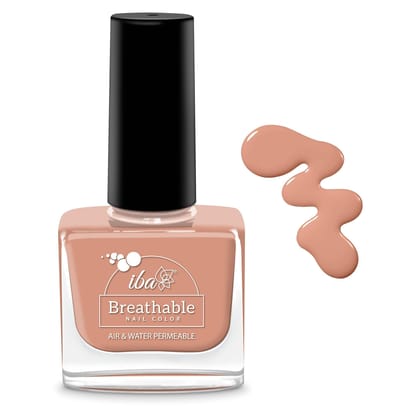 Iba Breathable Nail Color - B26 Nude Peach, 9ml | Enriched with Vitamin E | High Glossy Shine | Long Lasting | Nail Polish | 100% Natural, Vegan & Cruelty Free