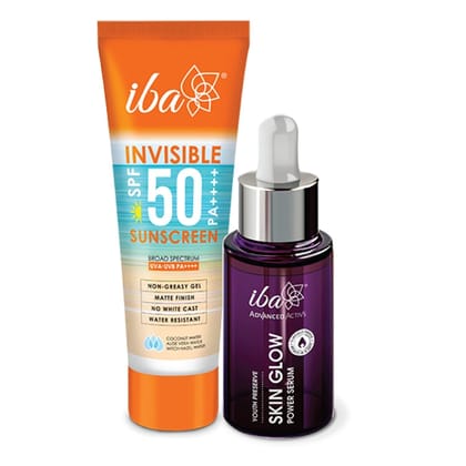 Iba Summer Special Skin Care Combo Vitamin C Serum 30ml + Matte Finish Sunscreen 80g | For Radiant Skin with Brighten Skin Tones and Sun Spots