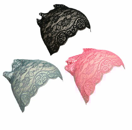 Girls and Womens Hijab Cap Hijab Headband, Under Hijab Scarf Black Grey and Pink Naqab Head Scarf (3 pcs) Girls and Womens Hijab Cap Hijab Headband, Under Hijab Scarf Black Grey and Pink Naqab Head Scarf (3 pcs)
