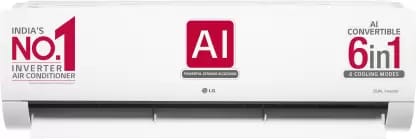 LG AI Convertible 6-in-1 Cooling 1.5 Ton 5 Star Split Inverter 4 Way Swing, HD Filter with Anti-Virus Protection AC - White  Q19ENZE, Copper Condenser