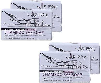 Wild Ideas Activated Charcoal & Lavender Shampoo Bar (Set of 4)