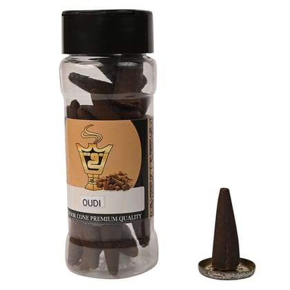 alNaqi OUDI cones-50 gm |Incense Cones| Organic Incense Cones| 100% Natural and Charcoal Free Cones for Room |(20 conesin a Pack) Floral Fragrance