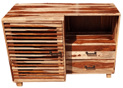 Shri Jangid Udhyog  Solid Sheesham Wood Chest of Drawers, 2 Drawers and 1 Shelf 1 window
