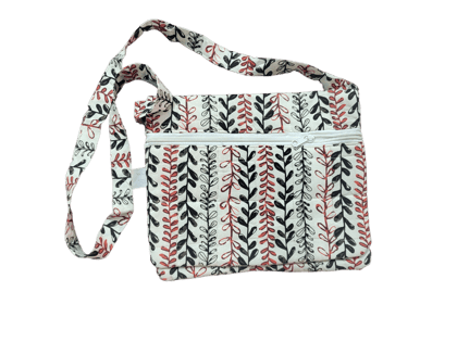 NIRJHARI Crafts Handmade Tote Bag (Red & Black)