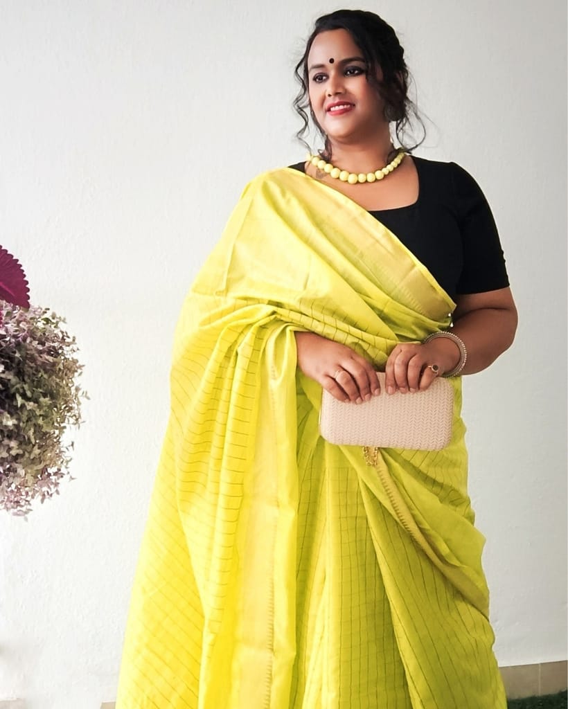 Kota Silk Saree Golden Poppy Yellow Color with Running Blouse Zari Border Handcrafted-8156 - Sarees | Buy online on ZillyBuy