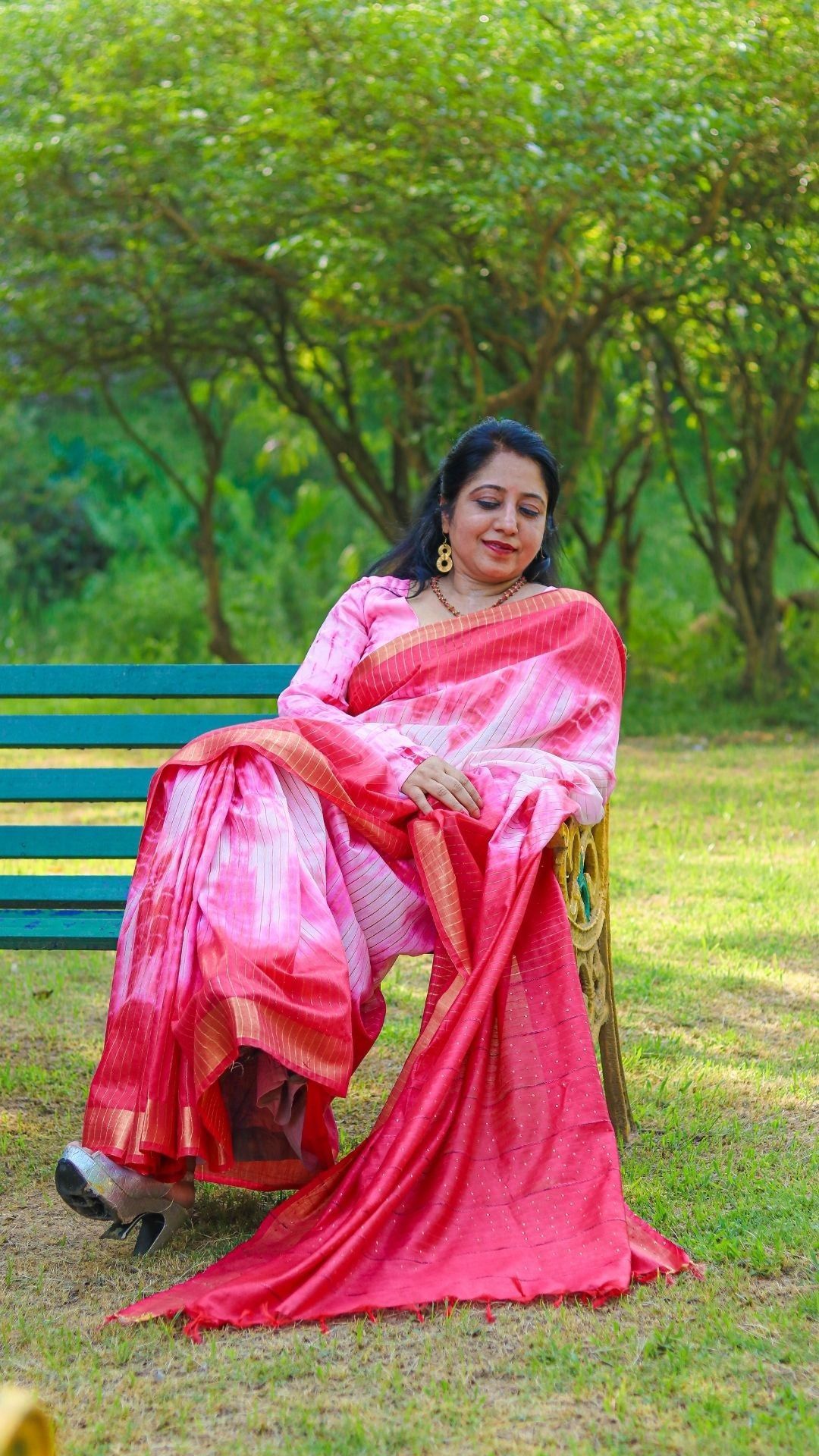 Kota Silk Saree Pink Color with Sequence Pallu and running blouse-1849
