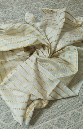 Katan Silk Banarasi Brocade Dupatta White Color-8085 Katan Silk Banarasi Brocade Dupatta White Color-8085