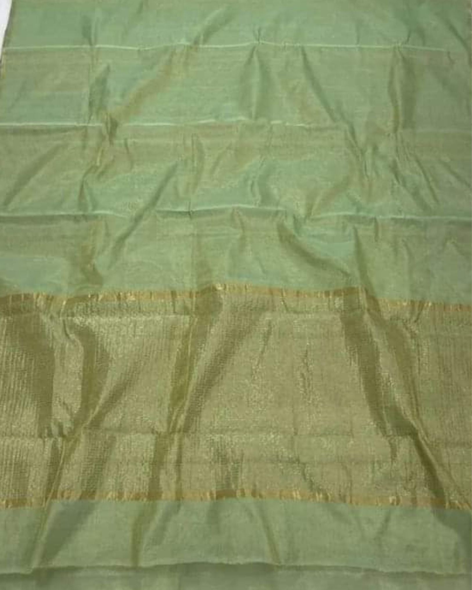 Maheshwari Tissue Silk Saree Pastel Green Color with running blouse-9511