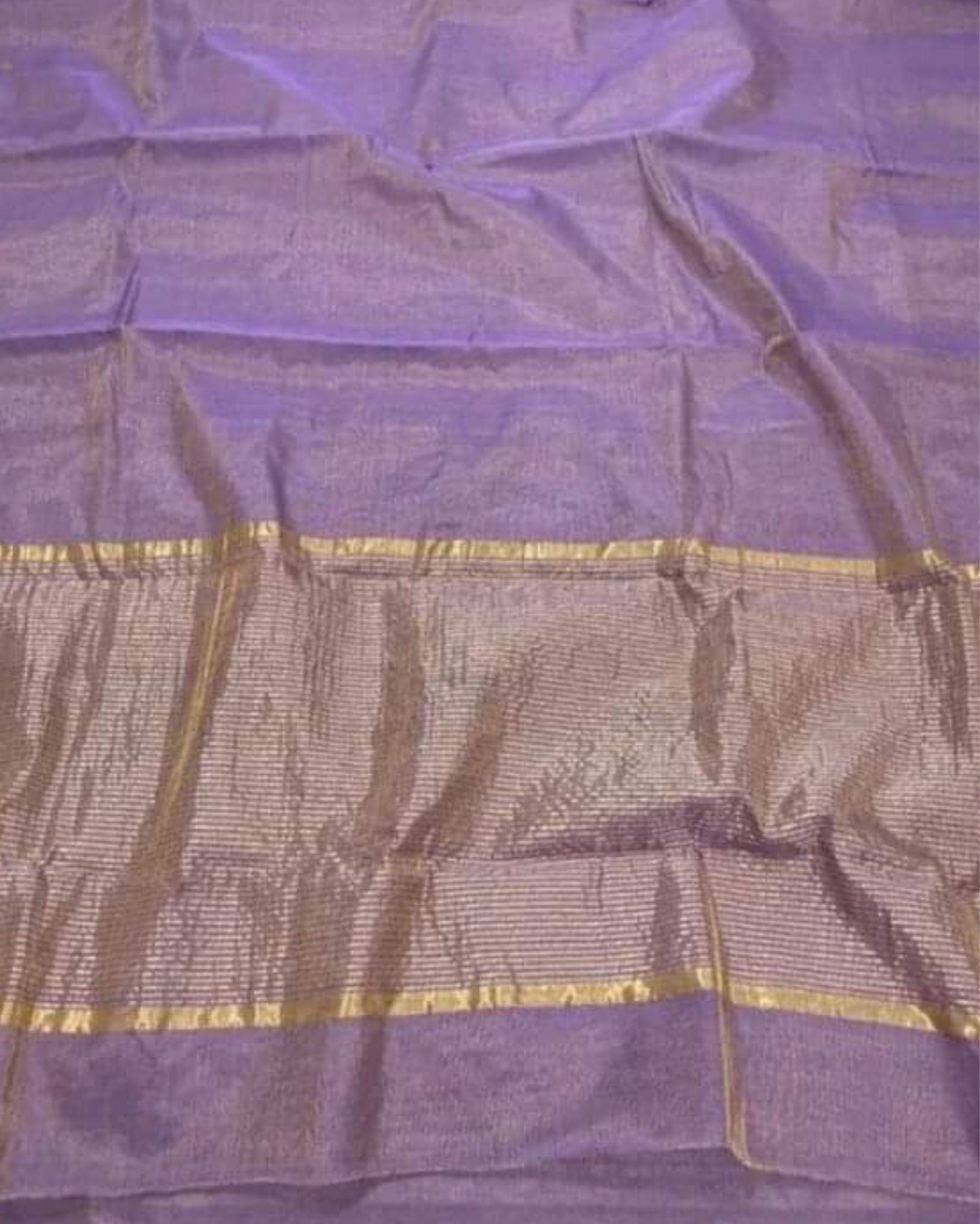 Maheshwari Tissue Silk Saree Lavender Purple Color with running blouse-3937