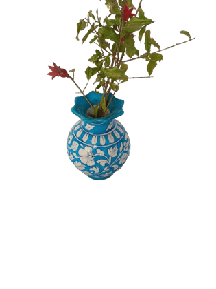 Blue Pottery Flower Pot