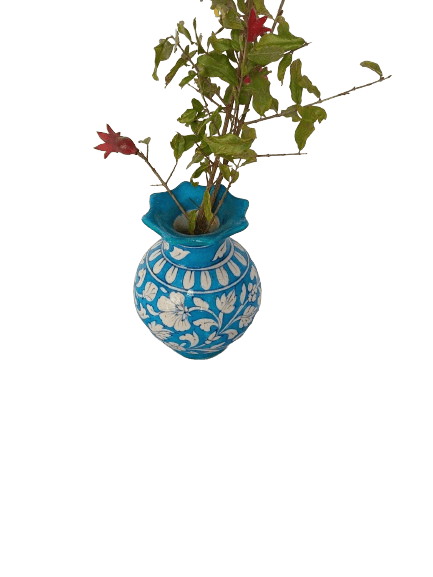 Blue Pottery Flower Pot
