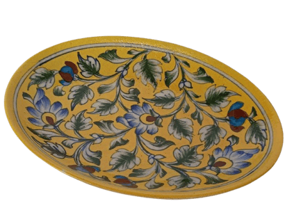 Blue Pottery Rice Plate