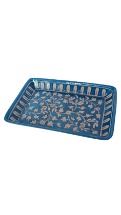 Ceramic Handmade Jaipur Blue Pottery - Rice Tray