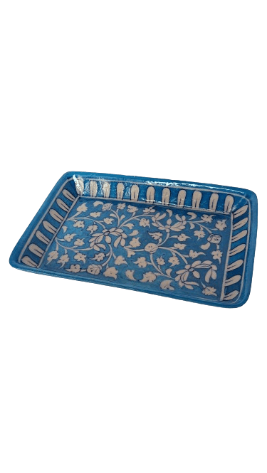 Ceramic Handmade Jaipur Blue Pottery - Rice Tray
