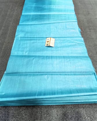 Silkmark Certified Pure Tussar Silk Fabric Aqua Blue Color-6836