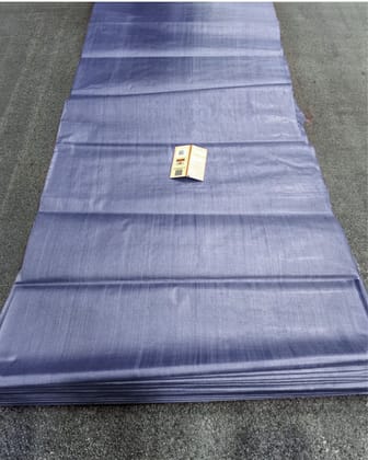 Silkmark Certified Pure Tussar Silk Fabric Steel Blue Color-2236