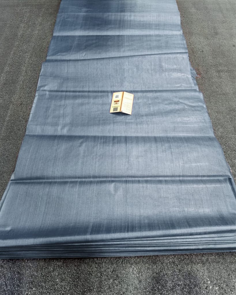 Silkmark Certified Pure Tussar Silk Fabric Denim Blue Color-7776 - Unstitched Fabrics | Buy online on ZillyBuy