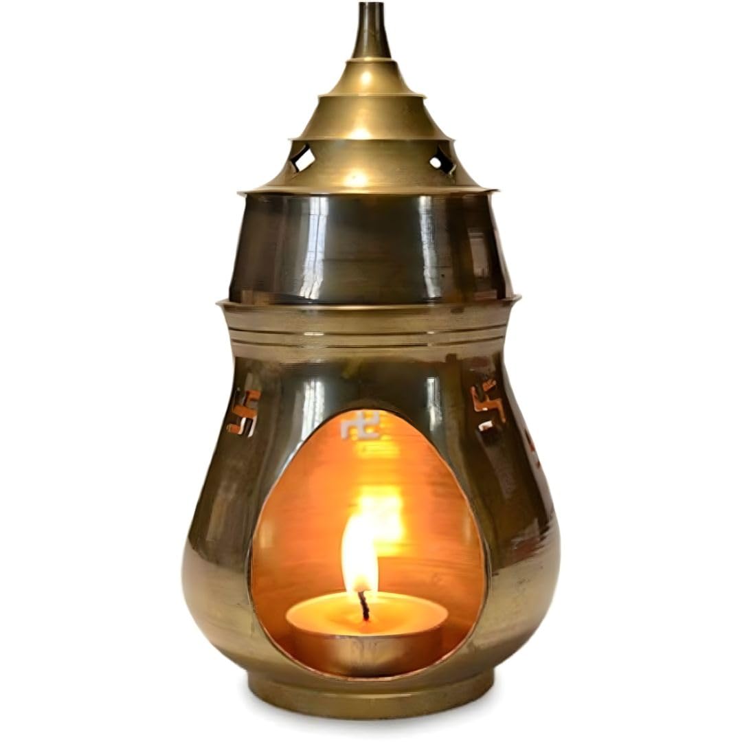 CMH Brass Aroma Incense Burner with Diya Camphor Lamp - Stainless Steel Stand - Pooja Celebration Gift for Home Decor - Magic Lamp/Oil Burner/Oil Diffuser