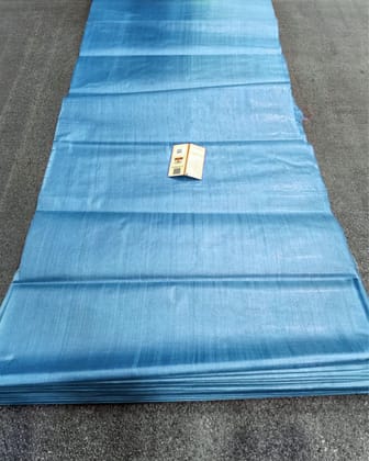 Silkmark Certified Pure Tussar Silk Fabric Sky Blue Color-3645