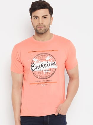 Duke Stardust Men's Half Sleeve Cotton T-shirt (MLF7050Coral)