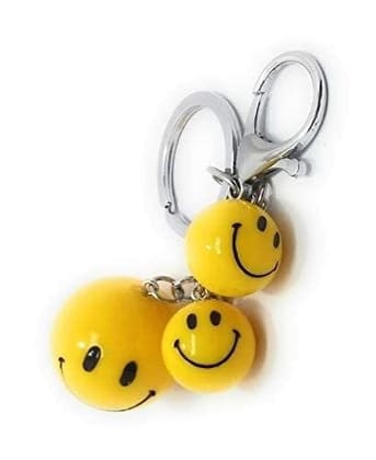 VSS Fancy Stylish Cute Smiley Face Emoji Keychain Keyring (Yellow)