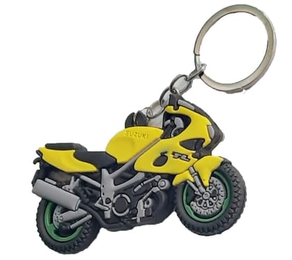VSS Suzuki TL Motorbike Motorcycle Rubber Keychain Keyring (Yellow)