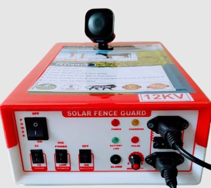 Fiber Body Zatka Machine|"100 Bigha Cover 12KV AC DC" Fully Automatic Jhatka Machine Animal Protection System Solar Fence Energizer Security Systems For Agricultural Farms